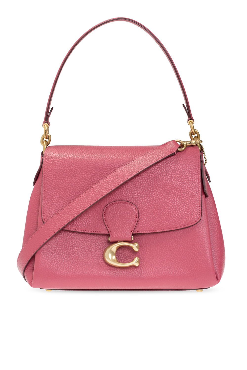 Coach Womens Pink selling Gathered Leather Inner Pocket Adjustable Strap Hobo Bag